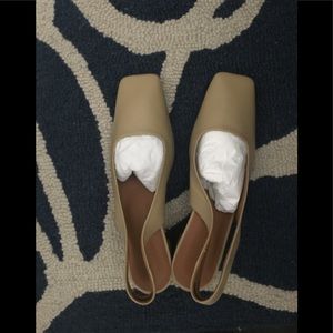 By Far beige leather sling back